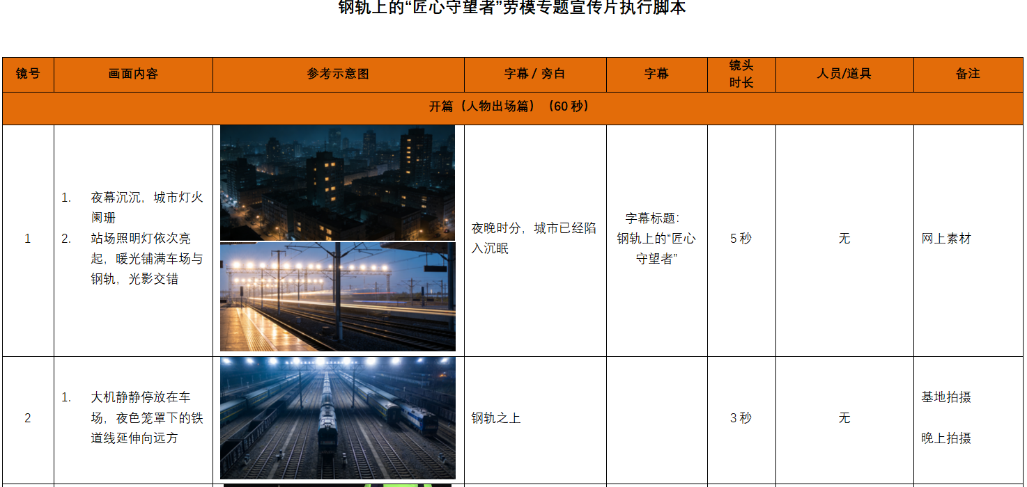 宣传片执行脚本截图 宣传片执行脚本截图